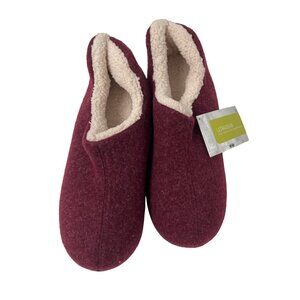 Ultraideas Burgundy Slippers With Memory Foam & Fleece Lining